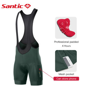 Santic Cycling Bib Shorts Men 4D Padding Road Bike Bib Shorts Powderband Breathable Quick-dry Pocket Anti-slip KM25C05202