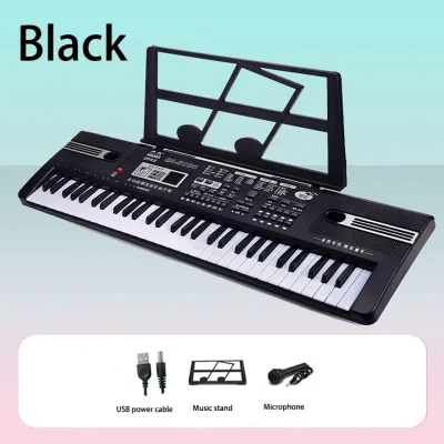 61 Keys Electric Keyboard Piano Professional Electric Piano With Microphone Charging Cable Music Stand For Beginner