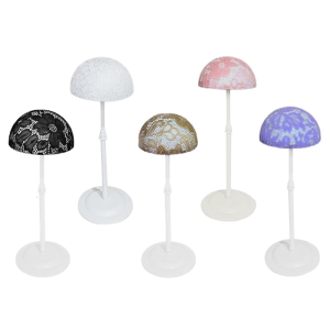 ที่ตั้งวิกผมพลาสติกปรับความสูงได้แบบพกพาสำหรับใช้ในบ้านเดินทางน้ำหนักเบาและใช้งานได้จริงที่แสดงหมวกออแกไนเซอร์จัดเก็บ