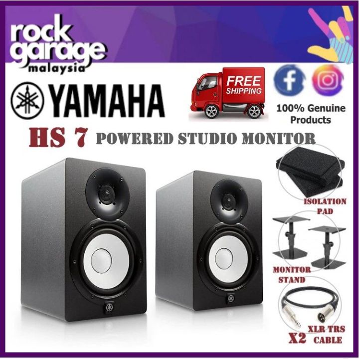 yamaha HS7 Powered Studio Monitor with Desktop Monitor Stand,Isolation ...
