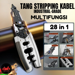 TANG MULTIFUNGSI 28-IN-1 PENGUPAS KABEL POTONG JEPIT KUPAS STRIPPER CRIMPING SERBAGUNA