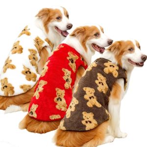 EASYEAH 3XL-9XL Winter Puppy Clothes Cute Bear Pattern Warm Fleece Dog Vest Trendy Dog Sweater Vest Pitbull Years Gift