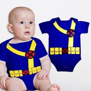 Cyclops Superhero Baby Onesie Custom Name Cotton Romper 0-12M Newborn Outfit Birthday Gift PH