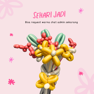 Buket Balon MIX FLOWER / Flower Buket Balon Viral / Kado Gift Wisuda Graduation Ulang Tahun Anniversary / Gift Lucu / kado ulang tahun cewek / Buket Bunga / Set