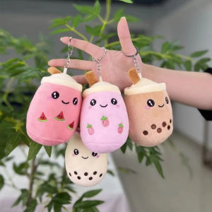 ZEEMIN Soft Milk Tea Cup Plush Toy Small Doll Keychain Backpack Pendant Kawaii Stuffed Toys Simulation Fruit Milk Tea Cup Plushies Toys
