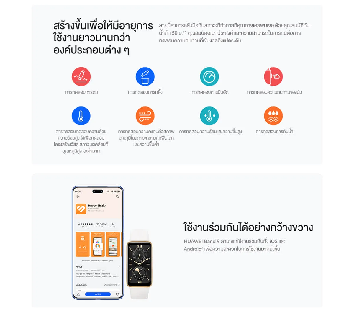HUAWEI Band 9 อุปกรณ์สวมใส่ สวมใส่สบายตลอดวัน