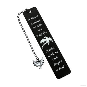 clu Fourth Wing Black Stainless Steels Bookmark School Gift For Kids Souvenirs Collections Chain ulc