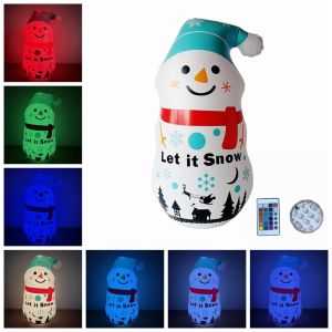 HOMEMORY Christmas Decoration PVC Inflatable Toy Christmas Snowman Santa Claus Toy Tumbler Oversized Party Decoration