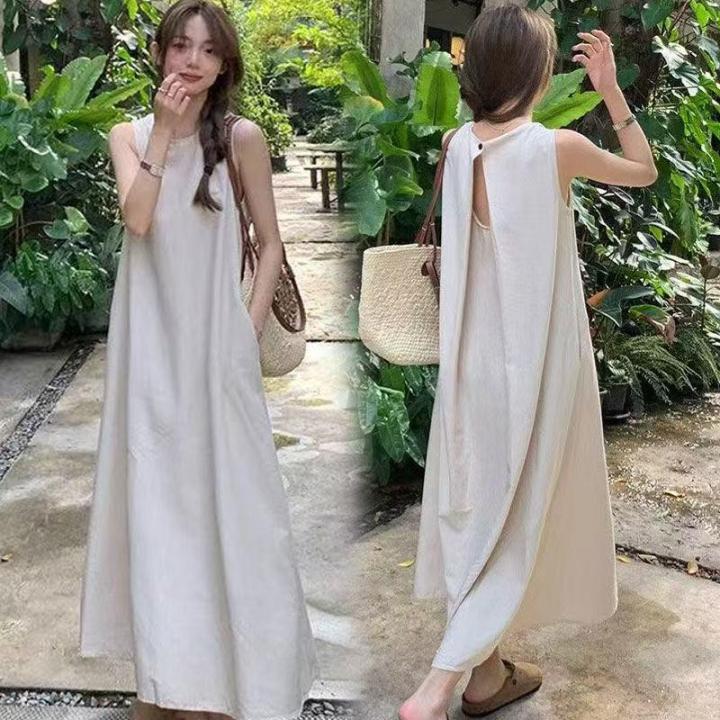 Resort pocket solid dress