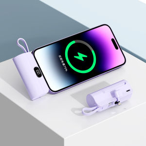 5000mAh Mini Portable Powerbank Fast Charging Powerbank Built-in Cable For iPhone Huawei Xiaomi