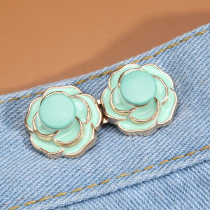 Camellia Rose Petal Waist Belt Disassembly Waist Button Adjustable Jeans Waist Size Big And Small Buckle Artifact No Sewing Jeans Pants Pin