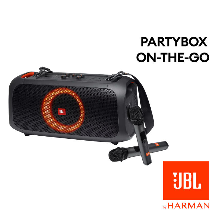 JBL PartyBox On-The-Go  Portable party speaker with built-in lights and  wireless mic