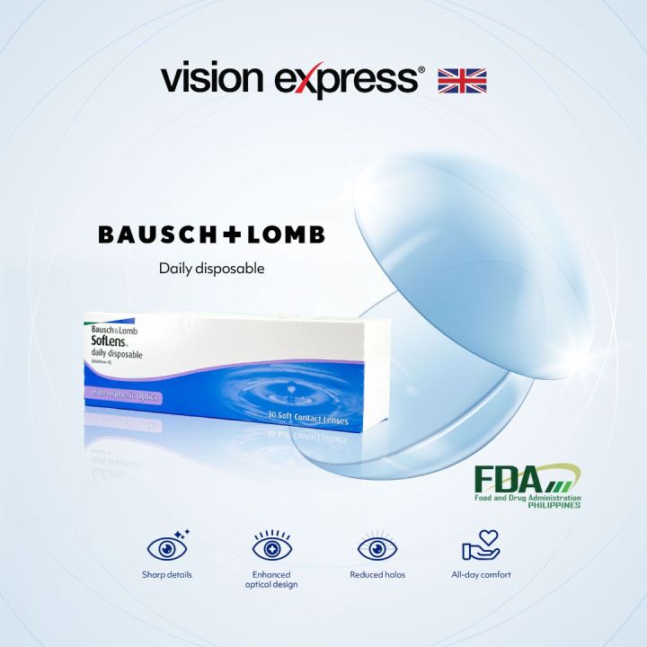 Vision Express Bausch & Lomb Soflens Daily Disposable Clear Graded Contact Lenses | Lazada Philippines