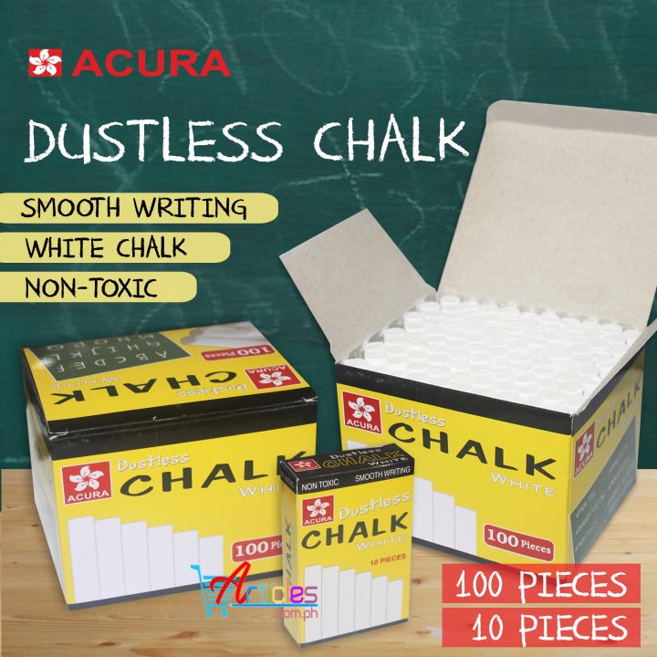 Mungyo White Dustless Chalk & Chalk Holder Combo - 5x10 Pcs Chalk (50 Chalks