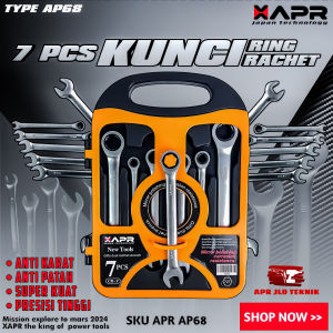 kunci rachet ring pas 7pc APR JAPAN Tipe AP68 8mm - 19mm