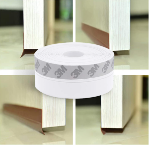 Silicone Seal StripWeather Stripping for Door or WindowWeatherproof Soundproof Self Adhesive Door Strip BottomDoor Draft Stopper Silicone Strip Tape for Doors Windows and Shower Glass Gap (25mmX5m)