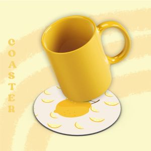 Coaster Tatakan Gelas Tatakan Minuman Wooden Coaster Motif Buah Fruit Market