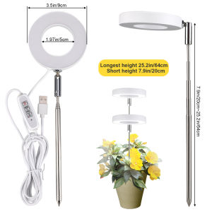 LED Grow Light Full Spectrum Plant Light For Indoor Hydroponics Plants Lamp Height Adjustable with Auto On/Off Timer