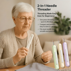 🔥 2-in-1 Needle Threader 🔥 2-in-1 Needle Threader Dual-Purpose Needle Threader And Seam Ripper Portable Hand Sewing Thread Tool Easy Threading Sewing Tool