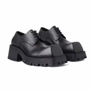 Giày derby mũi vuông thời trang INICHI G1317 da lì đế chunky thời trang