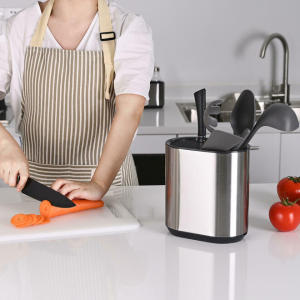 SWEET HOME Premium Stainless Steel Kitchen Utensil & Knife Holder - Space-Saving Rust-Proof Design