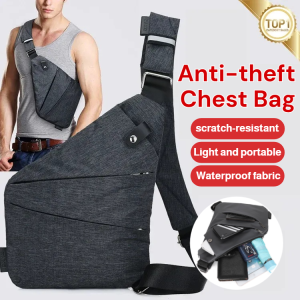 Multi-functional Close-fitting Anti-theft Chest Bag Men Shoulder Bag Waterproof Tactical Sling Bag for Travel Outdoor
