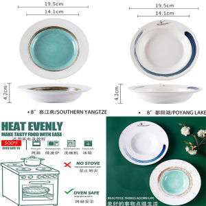 DAFIFY 4 Pcs 5 inch Porcelain Soup Bowls 10 Ounce Ceramics Salad Pasta Serving Bowls Microwave & Dishwasher Safe