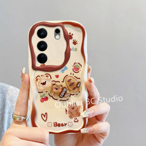 เคส VIVO V29 Pro V29e V27 Pro V27e Y27 Y36 Y02 Y02A Y02T 5G 4G 3D ตุ๊กตาดีไซน์ใหม่ เคสโทรศัพท์ การ์ตูน COCO Bread Bear ซิลิโคนนิ่มพร้อมกำไล Case 2023