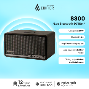 Loa Bluetooth Để Bàn EDIFIER S300 | Công Suất 80W | Hi-Res Audio Wireless | Bluetooth 5.4 | Bảo Hành 15 Tháng