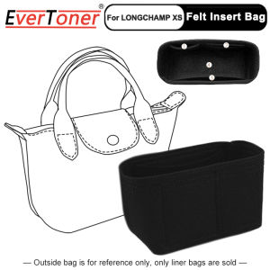 EverToner Felt Insert Organizer Bag for Longchamp XS Bag Cosmetic Bag with Multi-Pocket   Dumplings Mini Liner Bag Storage Finishing Bag Support
