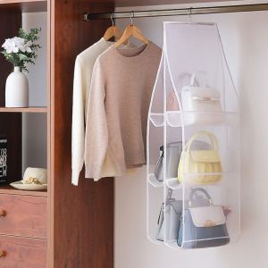 KODUS Durable Washable Household Organizer Handbag Storage Bag Space Saving Sorting Double Sided Handbag Organizer Sundry Hanger Handbag Storage Bag Storage Rack