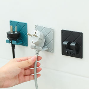 Multifunction Folding design Wall Adhesive Storage Hook Power Plug Socket Holder bathroom Hanger Home Office Hook Rack
