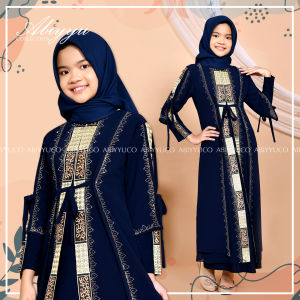 Gamis Abaya Turki Anak Perempuan Turkey Remaja untuk usia 4 sampai 13 tahun Bahan jersey dan ceruty | GL1074A
