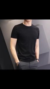 เสื้อยืดสีพื้นคอกลม เสื้อเปล่า ยืดแต่ไม่ย้วย ยับยากแบบไม่ต้องรีด ไม่จางหาย#04000