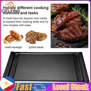 【Arrive In 1-3 Days】 19.3 X 9.1inches Iron Griddle Pan Rectangular Griddle with Flat Surface Flat Griddle Top Griddle Induction Compatible