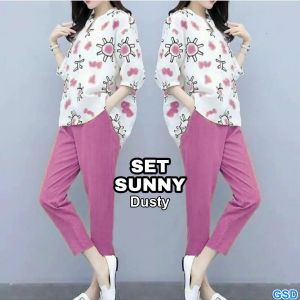 GSD - Setelan Pakaian Wanita Terbaru / Setelan Baju dan Celana Kasual Santai / Set Baju Wanita Trendy Sunny Jumbo