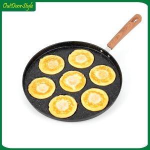 Specialty Egg Frying Pan with 7 Holes Nonstick Coating Easy to Clean Kitchen Cookware Tool for Breakfast Preparation