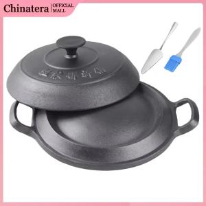 Cast Iron Frying Pan with 2 Side Handles Cookware No Chemical Coating Gas Stove Friendly