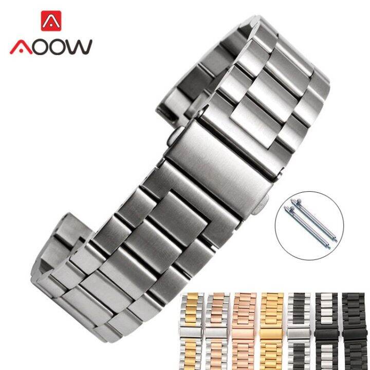 3 Pointer Solid Stainless Steel Strap 18mm 20mm 22mm 24mm Folding Buckle Quick Release Men Women 1299