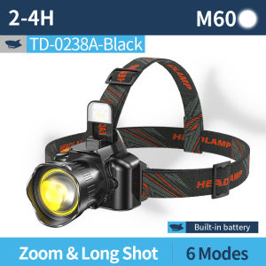 SMILING SHARK TD0238 LED Induction Head Lamp 6Mode COB Work Light Type-c Rechargeable Headlight White Red Light Waterproof Outdoor Camping Lighting