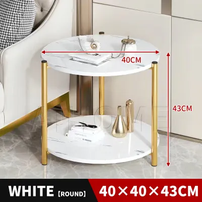 Round Table quare Coffee Tea Small Wood Table Corner Nordic Sofa Side Table Meja Kopi Marbling Simple Mini Living Room 小茶几