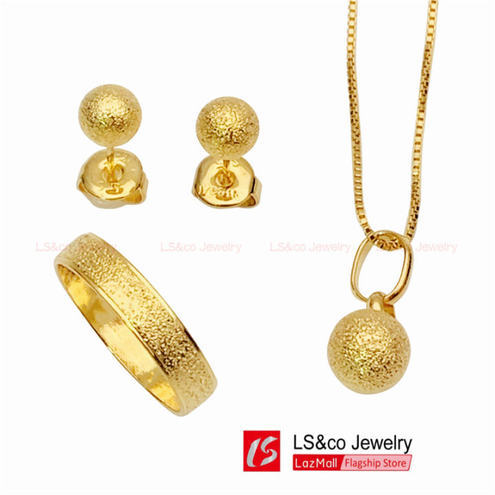 LS co Jewelry 24K Bangkok Gold Plated Jewelry Set E 1438s Lazada PH