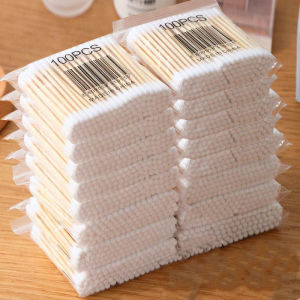 Set 20 Túi Tăm Bông Ngoáy Tai Gói 100 Chiếc Bông Ráy Tai Thân Gỗ Khử Trùng 2 Đầu Thân Thiện Với Môi Trường 88383