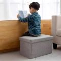 Foldable Chair Footstool Ottoman Bench Storage Chest Footrest Padded Seat. 