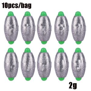 BESTOURO 10Pcs Chất lượng cao Trọng lượng bổ sung Line Sinkers mở miệng Đầu nối móc Hình ô liu Câu cá Chì rơi Sinker