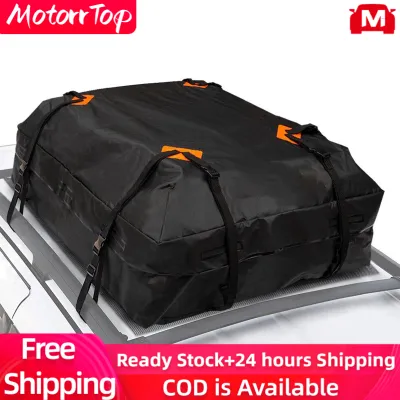 【MotorrTop】420D Waterproof Cargo Bag Car Roof Cargo Carrier Universal Luggage Bag Storage Cube Bag for Travel Camping