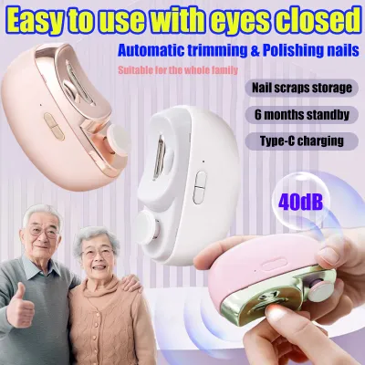 Tropicana 360 Pemangkas kuku elektrik Electric nail trimmer for baby and the elderly Baby nail trimmer Zero perception Quickly remove nails Electric nail clippers set Ultra-quiet design Electric automatic nail clipper Multiple grinding heads 指甲剪 USB charg