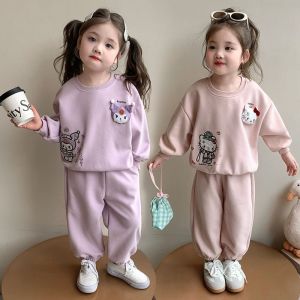 TUmama ชุดวอร์มลำลองสำหรับเด็กผู้หญิงการ์ตูนใบไม้ร่วงใบไม้ผลิน่ารักสำหรับเด็ก