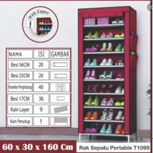 COD Lemari Portable Rak Sepatu Motif Lucu Serbaguna Tempat Penyimpanan Sepatu Dan Sandal RAINBOW STORE HOME