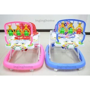 รถหัดเดินเด็ก รถเด็กหัดเดิน รถนั่งหัดเกินเด็ก รถเด็ก ปรับระดับได้ (มีเสียงดนตรี + โมบายของเล่น ) (สินค้าคุณภาพ อายุการใช้งานยาวนาน)